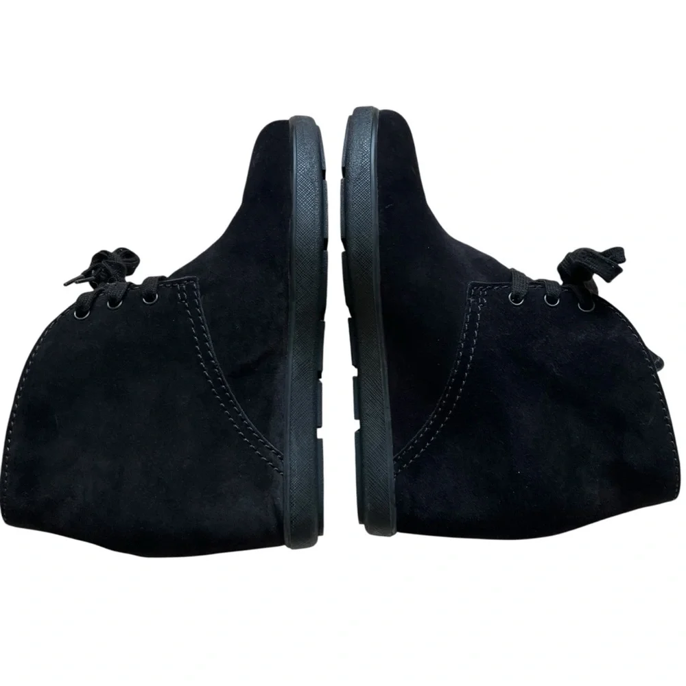 Prada Black Suede Lace-Up Ankle Shoes Women’s EU 36.5